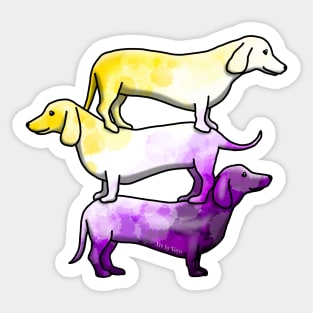 Wiener Goggies Enby Sticker